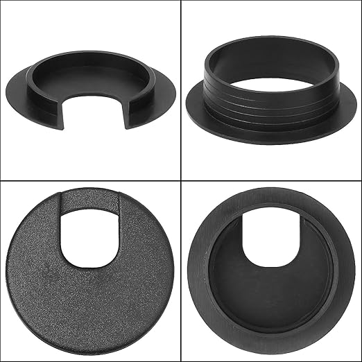 20 Pack 2" Black Plastic Desk Grommet, 2" Hole Cover, Organizers, Cord & Cable Management