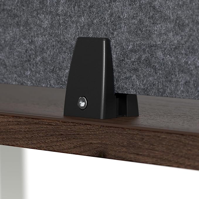 Bush Business Furniture 58W Desktop Privacy Screen in Cool Charcoal, Desk Mounted Office Partition with Acoustic Sound Dampening Panel