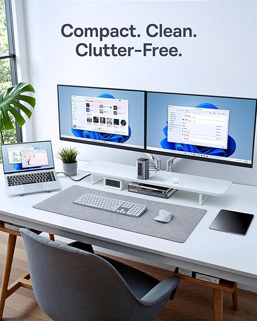 Baseus Nomos Air 12 in 1 Docking Station, Dual Monitor Laptop Docking Station for Windows, 2 Monitor 4K HDMI, 10Gbps USB-C/A, PD 100W, USB C Docking Station Compatible for Laptop HP/Lenovo/Dell/Acer