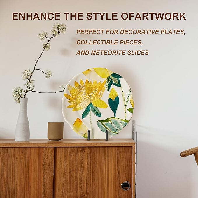 Hoewina Plate Stands for Display, 3Pack 3Inch Plate Holder Display Stand, Metal Frame holder stand for Book Holder, Picture Stand, Decorative Plate stand, Photo and Platter, Tabletop Art