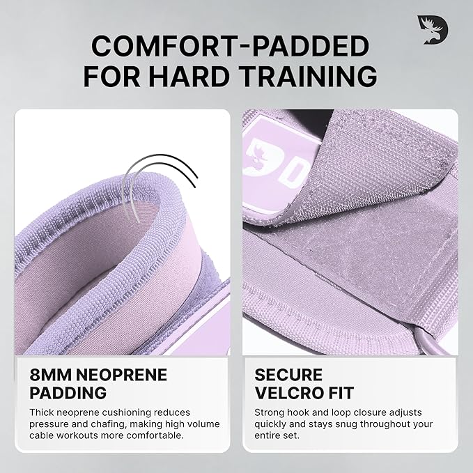 DMoose Fitness Ankle Strap for Cable Machine - One Size Fit with Premium Padding Cuffs, Ankle Bands for Working Out, Booty Workouts, Leg Extension, Hip Abductors, Kickbacks & Lower Body Exercises