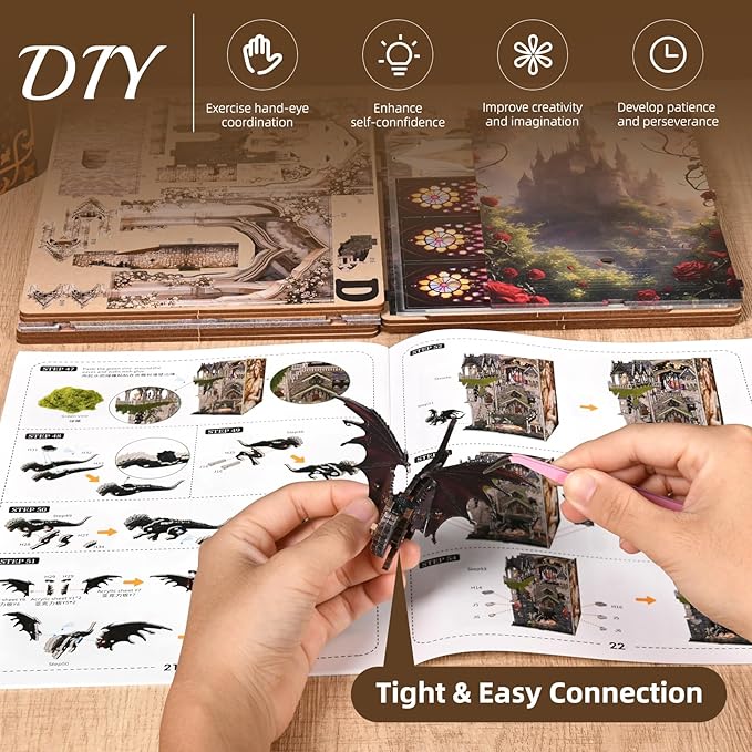MiniCity Book Nook Kit, DIY Scene Miniature House Kit Tiny House Mini Booknook Craft Bookshelf Decor, 3D Puzzles for Adults, Scale Model Building for Book Lovers (Sleeping Beauty)
