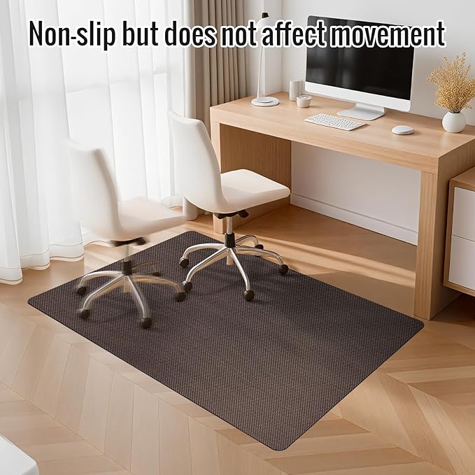 Office Chair Mat for Hard Floors,36"x48" Anti-Slip Waterproof Hardwood Floor Chair Mat,Heavy Duty Floor Protector Rolling Chairs for Home Office(Coffee)