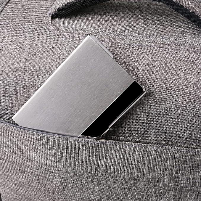 Business Card Holder, Slim Business Card Case for Men & Women, Pocket Metal Card Case, Professional Stainless Steel Business Card Holders, Purse Name Card Holder, Buckle Style Shut
