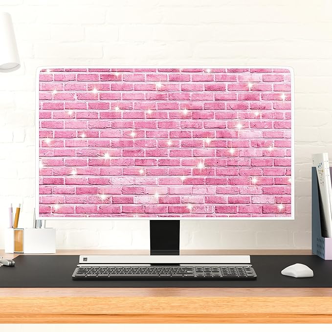 Pink Brick Wall with Star Waterproof 50,51,52 Inch TV Dust Cover Anti-Static Dustproof Anti-Scratch Protective Television Covers for Desktop TVs Hanging TV LED LCD OLED Protector