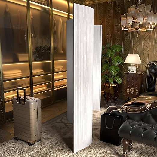 6 ft. Tall Bamboo Wave Screen - Rustic White