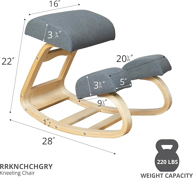 Kneeling Desk Chair, Sturdy Ergonomic Kneeling Chair for Office and Students, Rocking Motion for Natural Movement