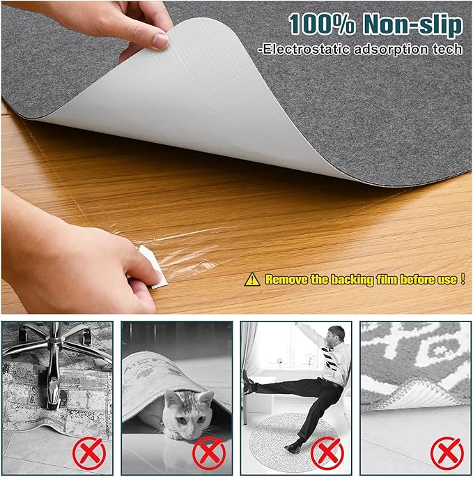 Placoot Desk Chair Mat for Hardwood Floor & Tile 55"x35" Office Chair Mat for Rolling Chairs Large Anti-Slip-Recyclable Material Computer Chair Mat Rug for Office/Home