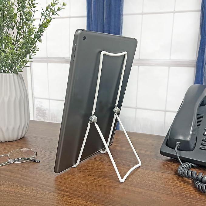 GIBSON HOLDERS 3A Adjustable White Wire Display Easel, 3.625" W x 4" D x 8.75" H, Pack of 6