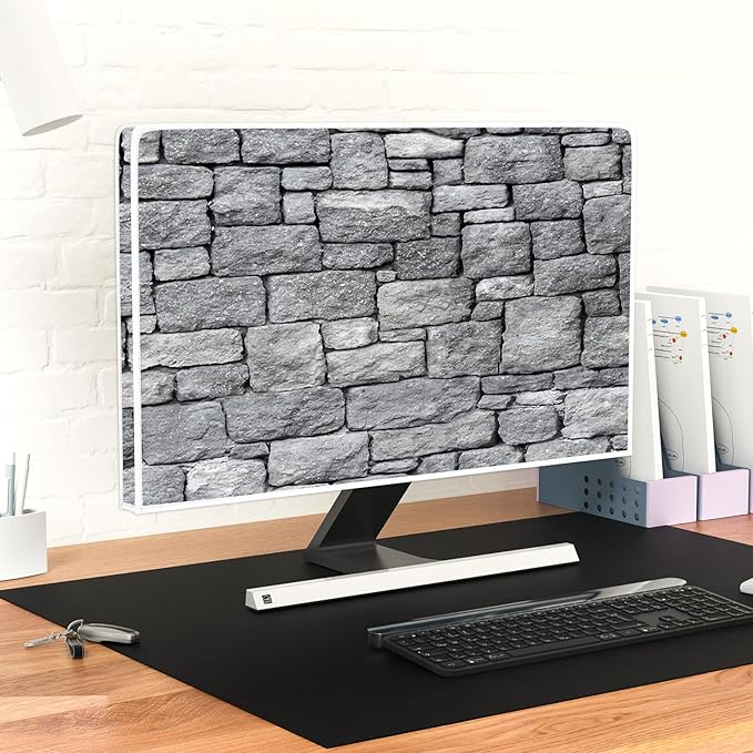 Gray Vintage Wall Waterproof Television Cover 70 Inch Anti-Static Dustproof Protective Full Body Cover for TV Screen Sleeve Compatible with Television LED LCD OLED TVs Protector