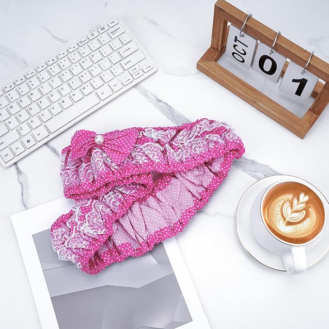2 Pack Cute Computer Monitor Cover, 23''-26'' Elastic Monitor Dust Cover with Bow Knot, Lovely Monitor Accessories Screen Monitor Decoration for Tablet (Red)
