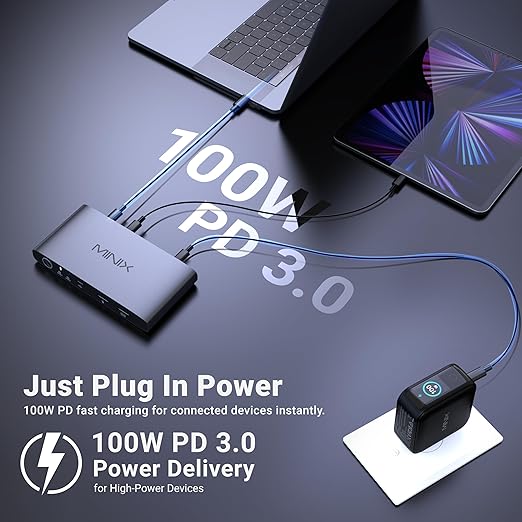 MINIX K1 USB C KVM Switch 1 Monitors 2 Computers, 4K@120Hz HDR, 100W PD 3.0, Dual USB-C Input KVM Switches, Share Keyboard & Mouse, Aluminum Design, Compatible with Windows, Mac, Linux, Android