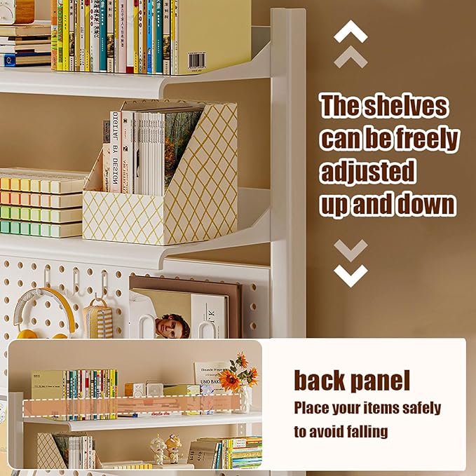 Clip-On Desktop Shelf for Home Office Storage, Clamp On Desk Organizer Shelf Clip On Shelving Unit with Perforated Board and Hooks, Storage Box,Blackclip Style1 Layer80X65Cm
