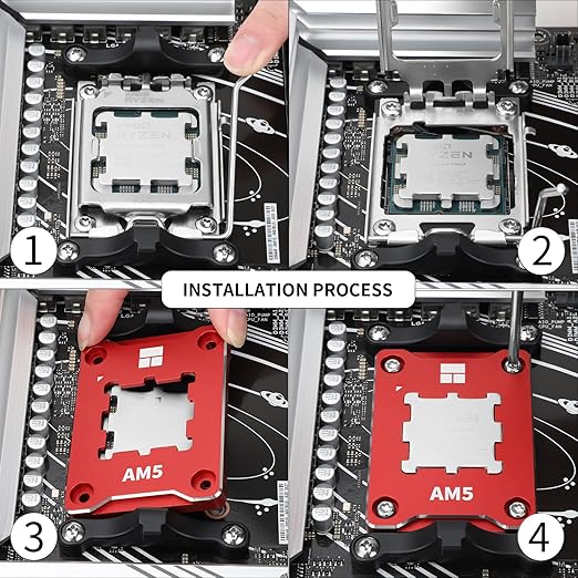 Thermalright ASF-RED AM5 CPU Holder, Corrective Anti-Bending Fixing Frame, AM5 Full-fit Fixed Non-Marking Mounter, AM5 Anti-Bending Contact Frame, CPU Cooler Standard