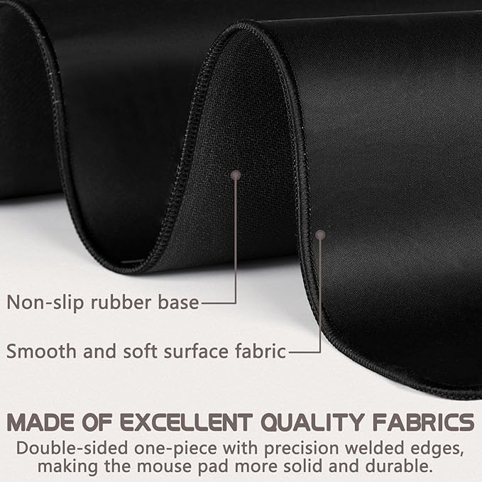Mouse Pad Gaming - Desk Mat for Keyboard and Mouse - Black Large Mouse Pad for Desk, Mousepad (31.5 x 11.8inch) with Non-Slip Base, Desks Pad Mat for Gaming, Office and Home