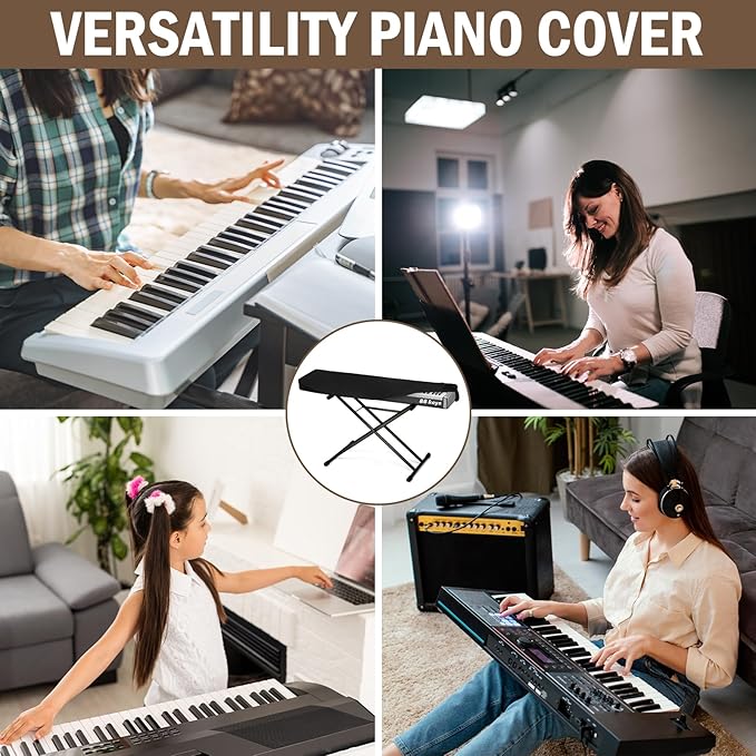 Piano Keyboard Dust Cover 88 Keys, Digital Electronic Piano Keyboard Covers, Thickening Full Covering Soft and Premium Surface, Essential Accessories to Protect Your Music Piano