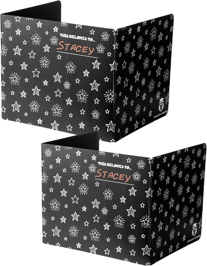 Plastic Black Privacy Folders for Students — Durable — Desk Divider Privacy Panel, Easy-Store Privacy Shields for Student Desks, Testing Dividers for Classroom, Test Dividers for Student Desks (2)