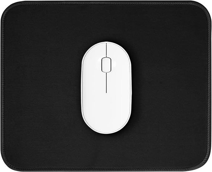 Black Mouse Pad, Nice and Cute Mouse Pad, Splash-Proof Textured 10.2 x 8.2Inch, Stitched Edge Non-Slip Waterproof Rubber Mouse Pad