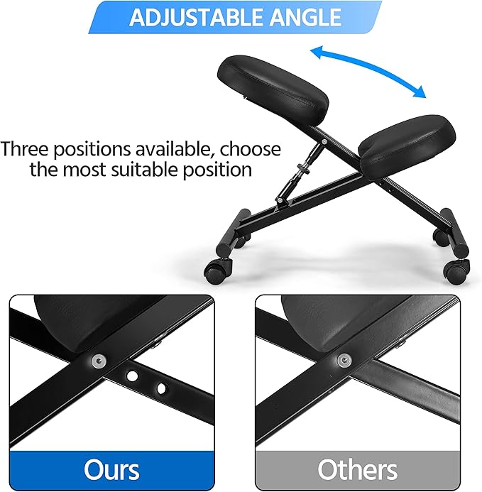Topeakmart Ergonomic Kneeling Chair Improve Posture & Neck Pain Home Office Desk Chairs Flexible Seating Rolling Adjustable Stool