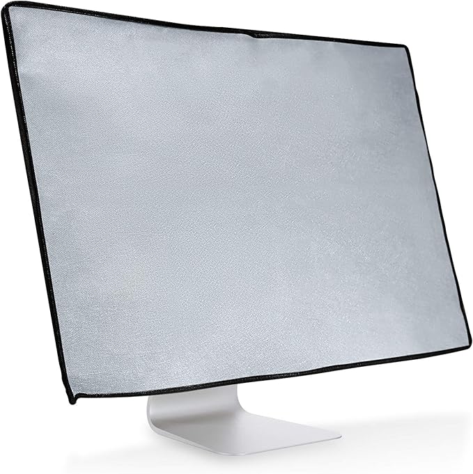 kwmobile Monitor Cover Compatible with 27-28" monitor - Dust Cover Computer Screen Protector - Light Grey