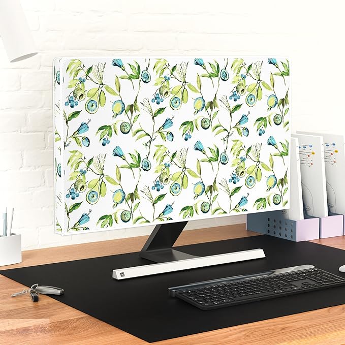Waterproof Screen Television Dust Cover 50, 51, 52 Inch Anti-Static Protective Cover for LCD LED PC Desktop and Home Hanging TV Full Body Covers for TV Screen，Watercolour Blueberry Fruit