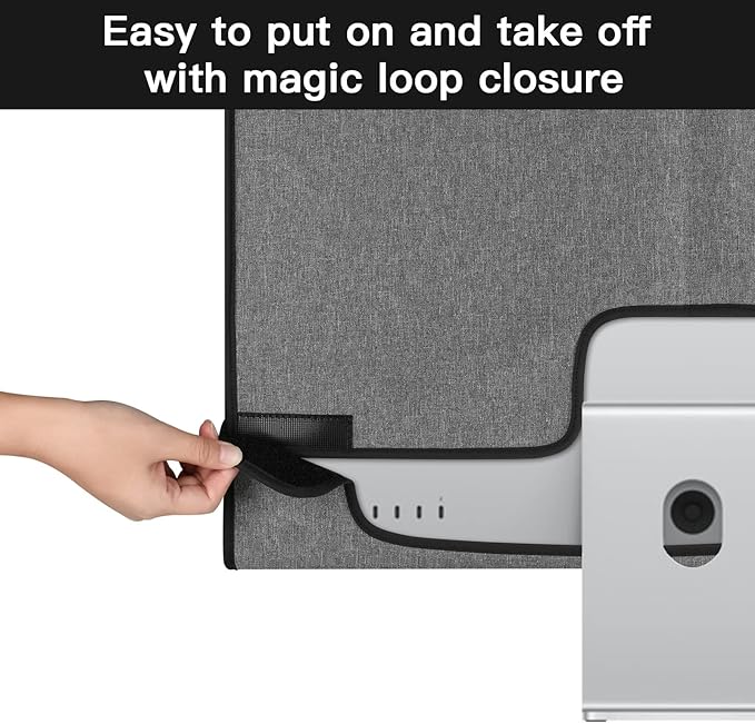 Monitor Cover Compatible with Apple Studio Display 27 Inch - Monitor Dust Cover Case Screen Protective Sleeve for Studio Display XDR 2026, Gray