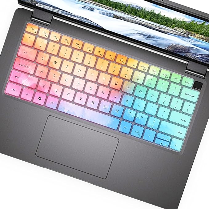 Keyboard Cover for Dell Latitude 3000 3340 13.3", Dell Latitude 5320 5330 5340 5350 13.3, Dell Latitude 7320 7330 7340 7350 13.3" 2-in-1 US Layout Keyboard Skin-Colorful