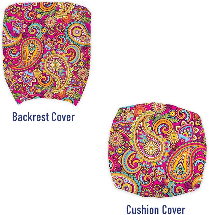 Ambesonne Paisley Office Chair Slipcover, Paisley Patterns Based on Traditional Eastern Pastel Design, Protective Stretch Decorative Fabric Cover, Standard Size, Pale Magenta