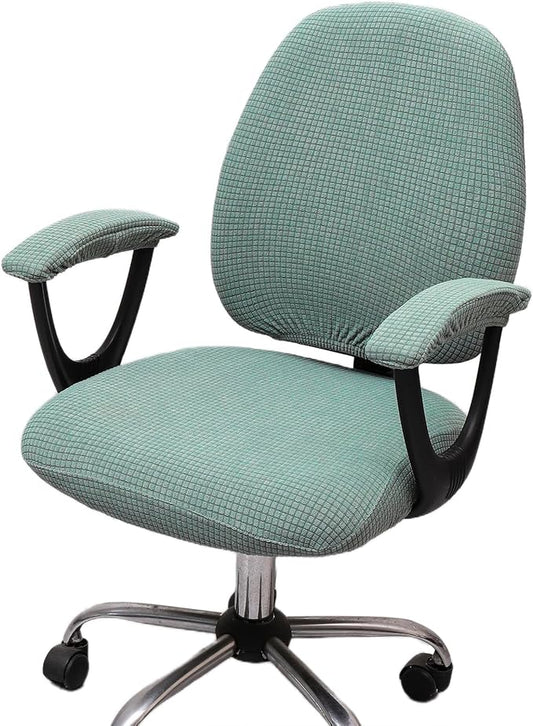 Melaluxe Office Chair Cover with Armrest Covers， Universal Stretch Desk Chair Cover, Computer Chair Slipcovers - Matcha Green