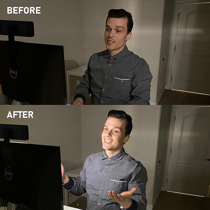 FUSE MRK1 Portable Webcam Light Kit | Magnetic Edge-Lit Adjustable Color for Video Conferencing, Streaming and Videography | USB-C Built-in Battery, Monitor Mount, Desk Stand for Zoom on Mac and PC
