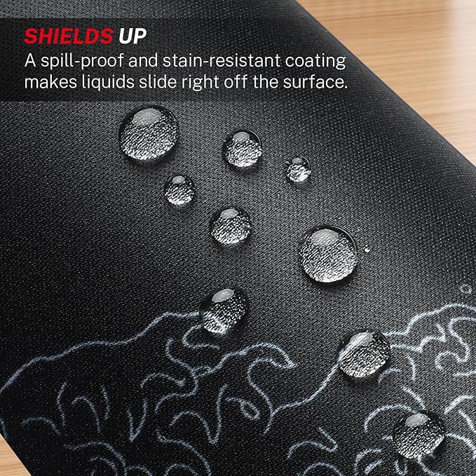 MROCO Mouse Pad [30% Larger] with Anti-Fray Stitched Edges, Premium-Textured Waterproof Surface, Non-Slip Rubber Base, Computer & Gaming Mouse Mat for Laptop, Office & Home, 8.5 x 11 in, Kanagawa Wave