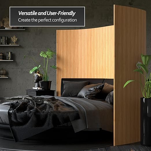 Red Lantern 6 ft. Tall Bamboo Wave Screen - Honey