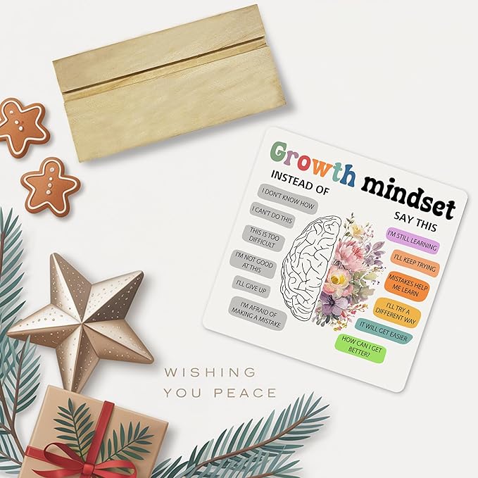 Growth Mindset Inspirational Decor Sign, Positive Affirmations Acrylic Plaque for Home Office Decor