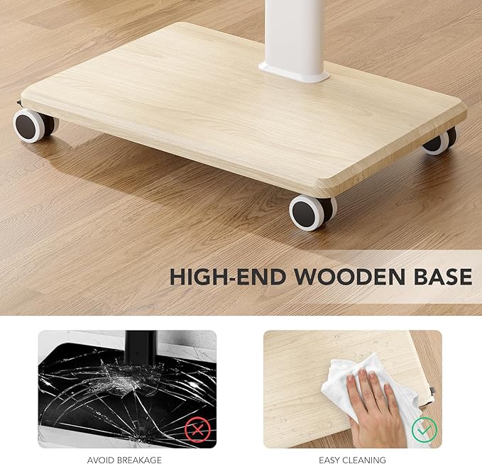AX WABER Universal Floor TV Stand, Portable Rolling Floor TV Mount with Wheels, 80 Degree Swivel Height Adjustable for 27 to 65 Inch LCD LED OLED, Holds up to 88 lbs Mobile TV Cart, Max VESA 400x400mm