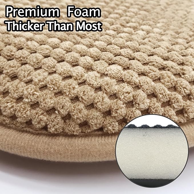 Khaki Foam Seat Cushions Kitchen Chairs Pads for Dining Chairs Non Slip Office Seat Cushions Washable U Shaped Soft Thick Large Metal Wooden Chair Cushions,17" x 15"