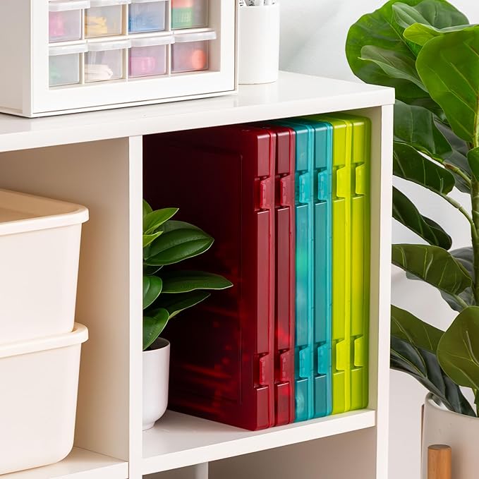 IRIS USA 6-Pack A4 File Box Paper Cases |Made in USA| Fits 8.5" x 11" Letter Paper, Portable & Stackable - Multi-Color