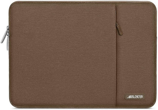 MOSISO Laptop Case 14 inch, 14 inch Laptop Sleeve Compatible with HP Lenovo Dell ASUS Acer, HP Stream, Dell Latitude, Lenovo IdeaPad, Polyester Vertical Computer Sleeve Bag with Pocket, Brown