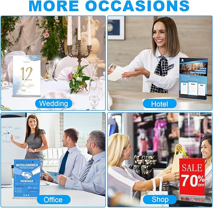 EHWINE 24 Pack Acrylic Sign Holders 4x6 Double-Sided Tabletop Display Stands for Menus Flyers & Signs, Clear Acrylic Picture Frame for Office Business Store & Events