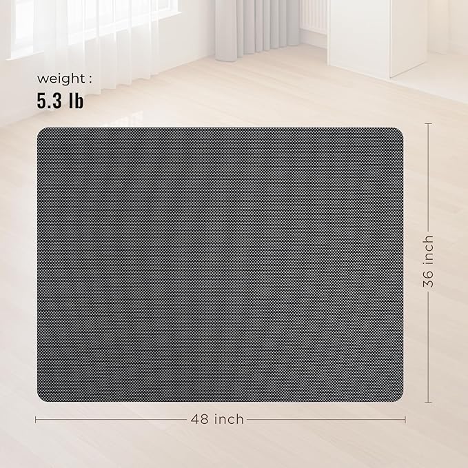 Office Chair Mat for Hard Floors,36"x48" Anti-Slip Waterproof Hardwood Floor Chair Mat,Heavy Duty Floor Protector Rolling Chairs for Home Office(Grey)