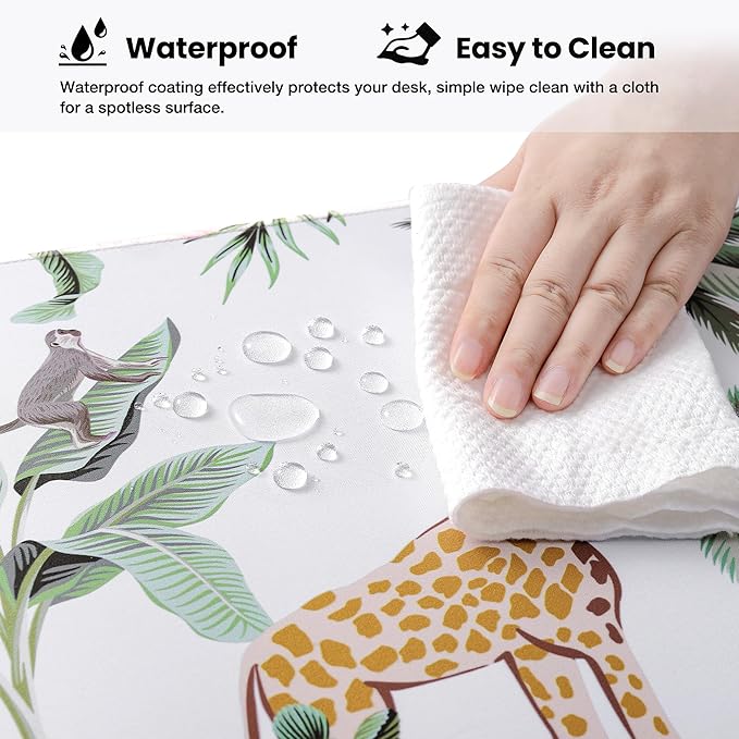 ALOANES Waterproof Mouse Pad with Durable Stitched Edge, Large Gaming Keyboard Pad, Non-Slip Rubber Base, Extended Desk pad for Gamer, Office & Home, Zoo Mousepad 27.6''x 11.8''x 0.12''