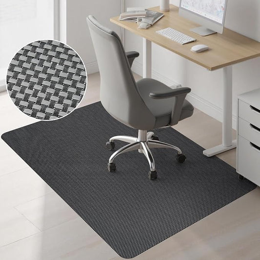 Sycoodeal Chair Mat, 48" x 60" Office Chair Mat for Hardwood and Tile Floor, Heavy Duty Floor Protector for Rolling Chairs, Non-Slip,Computer Mat for Home Office(Grey)
