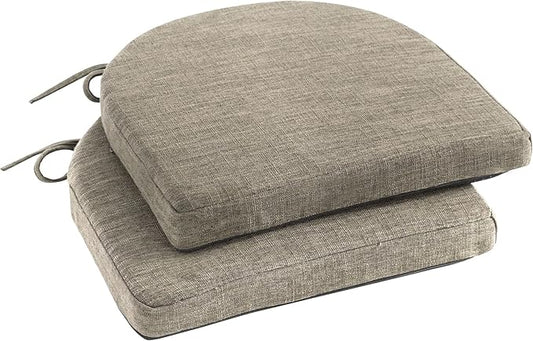 IPYNBAP Chair Cushions for Dining Chairs, Kitchen Chair Cushions, 16'' x 16'' x 2'', Non Slip Indoor Seat Cushions, Chair Pads for Dining Chairs with Ties & Removable Cover, Set of 2, Khaki