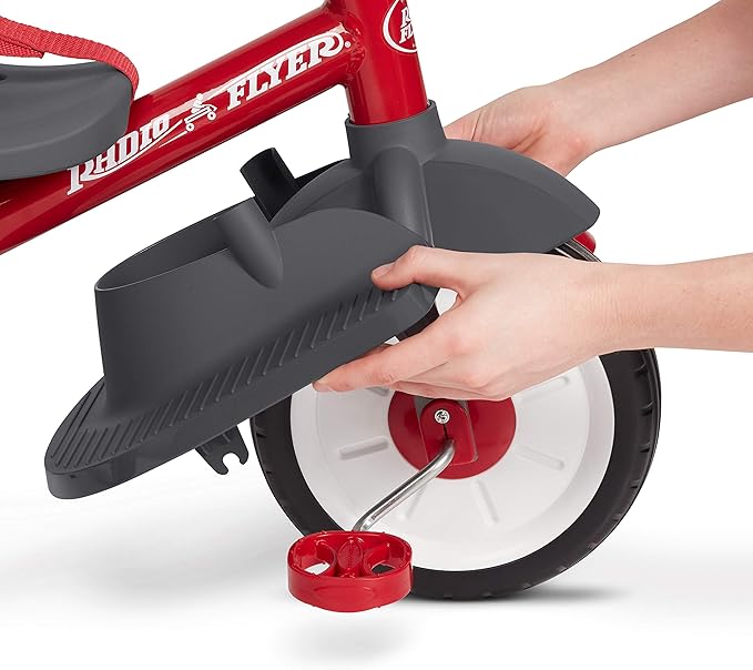 Radio Flyer Front Wheel Footrest for Toddler Trikes, Non-Slip Foot Support, Tool-Free Installation, Compatible with Select Radio Flyer Tricycles