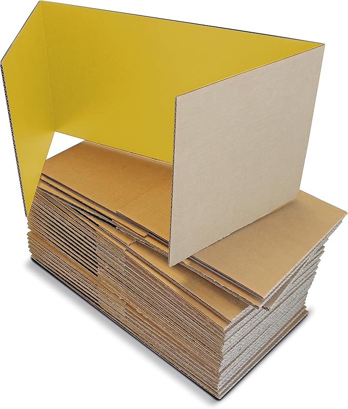 Flipside Products 12”x 48” Yellow Study Carrel, Privacy Boards, Student Privacy and Focus Booth for The Classroom, Desk Divider Cubby for Tests, Made in USA - 24 Pack