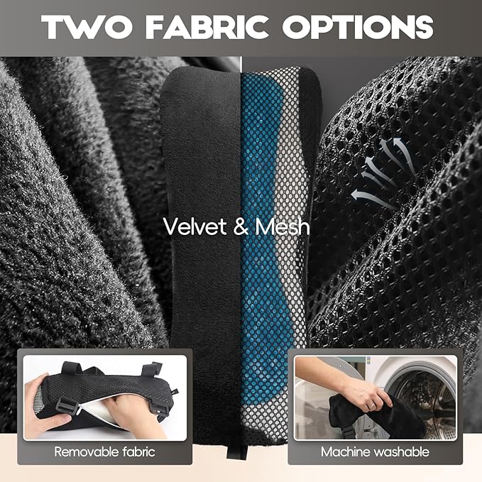 Office Chair Arm Pads, Ergonomic Memory Foam Wheelchair Cover, Arm Rest Pillow for Desk, Computer, Gaming and Elbows (Cooling Arm Rest Pillow)