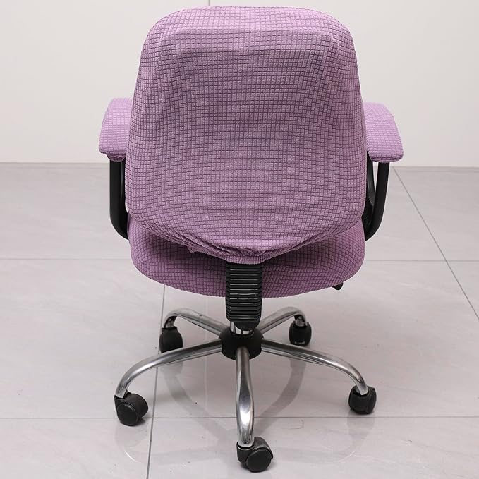 Melaluxe Office Chair Cover with Armrest Covers， Universal Stretch Desk Chair Cover, Computer Chair Slipcovers - Purple
