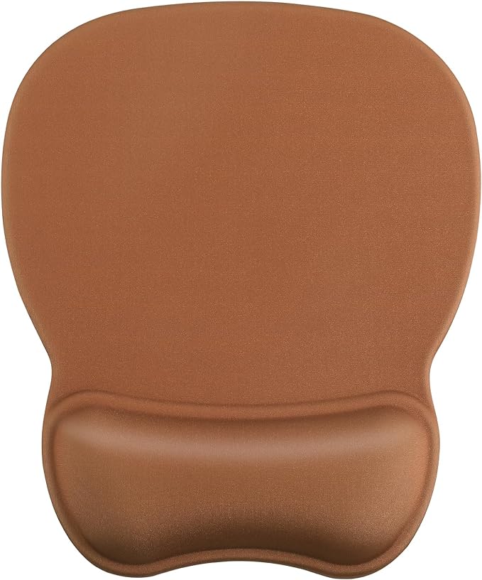 MROCO Ergonomic Mouse Pad with Gel Wrist Rest, Smooth Wrist Support Surface, Non-Slip PU Base for Pain Relief, Comfortable Mousepad for Computer, Laptop, Office & Home, 9.4 x 8.1 in, Coffee Brown