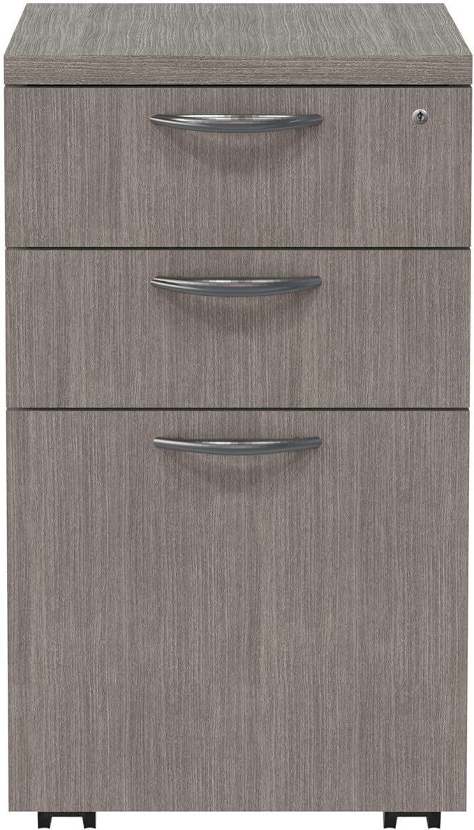 Alera Alera Valencia Series Mobile Pedestal File, Left/Right, 3-Drawer: Box/Box/File, Legal/Letter, Gray, 15.88 x 20.5 x 28.39