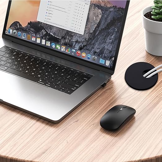Litoexpe 2 Pcs Black Desk Cord Grommets 1-3/8 Inch, Plastic Grommet Cable Hole Cover for Office Equipment, Computer Desk Wires