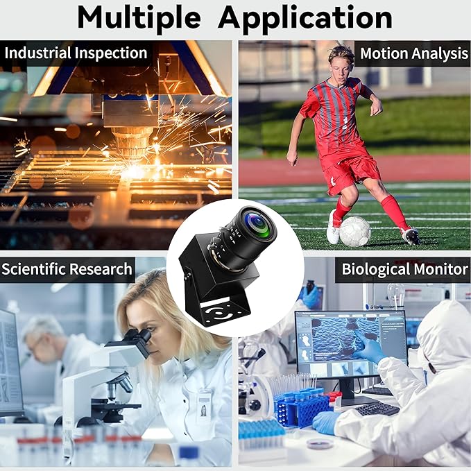 5Megapixels USB Camera CS Mount Manual Focus Webcam with 2.8-12mm 4X Telephoto Optical Lens 1944P 30fps Color Sensor Industrial Camera Free Driver Plug and Play for Window Linux Mac